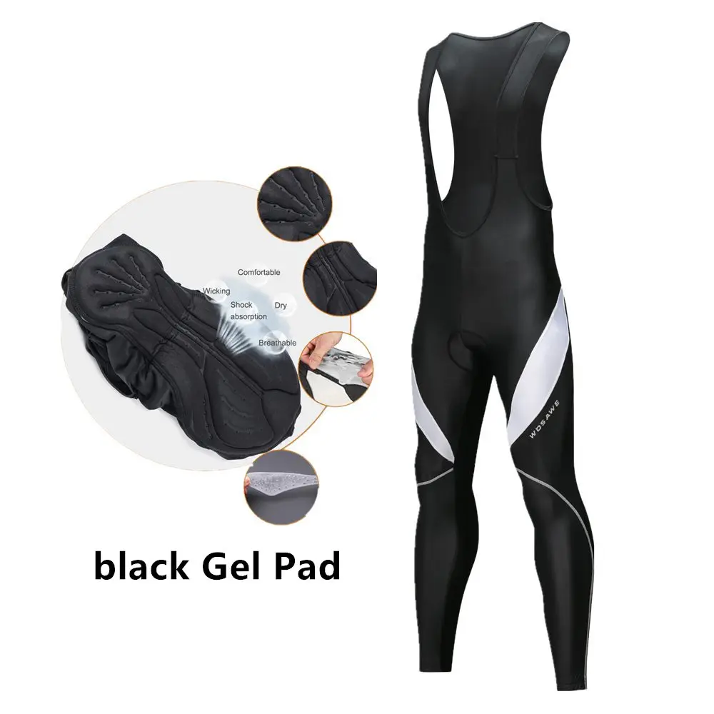 WOSAWE Reflective Cycling Pants Men Gel Pad Outdoor Sports Riding Long Trousers Bicycle MTB Bike Racing Tights Cycle Clothing