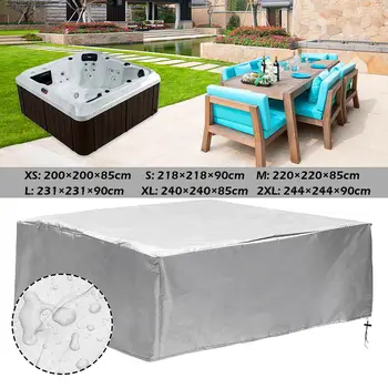 

1x Polyethylene Black/silver Tub Cover Guard Cap Protect Anti-UV Anticorrosive Square Spa Cover Protection