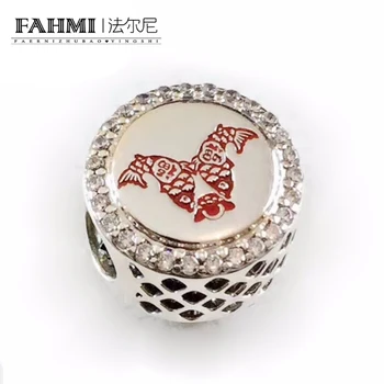 

FAHMI 100% 925 sterling silver 1:1 Genuine Charm Every year Fish Fish Beads Fit DIY Bracelet Fashion Women Original Wedding