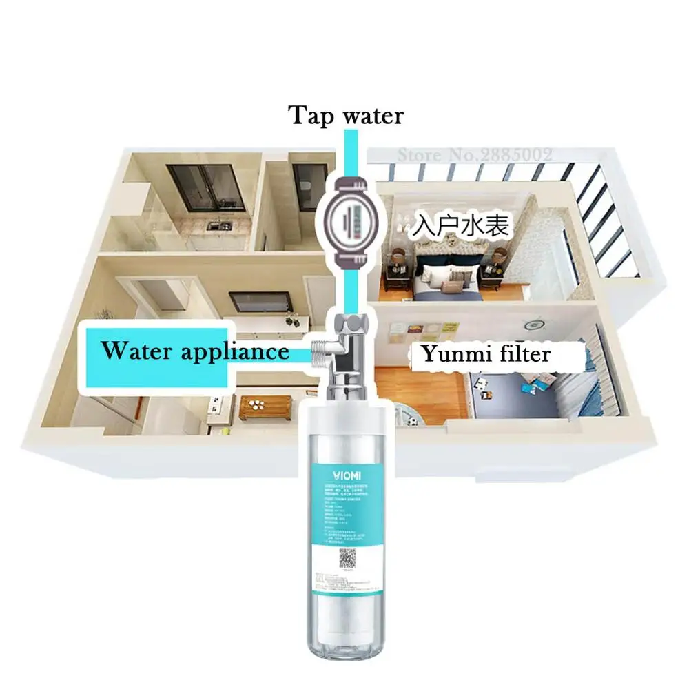  Xiaomi Yunmi 5L Household Tap Water Purifier Water Filter VF3 Front Activated Carbon Mini Water Fre
