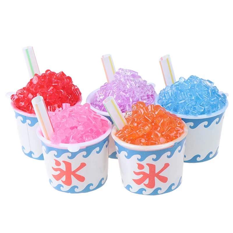 1pc Dollhouse Miniature Drink Ice Cream Cups Set Model Pretend Play Mini Food Fit Play House Toy Doll Accessories