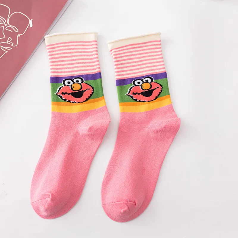 Pink Kawaii/носки с героями мультфильмов; женские милые забавные хлопковые носки в Корейском стиле; носки для скейтборда в японском стиле Харадзюку; милые носки с фруктами; Meias - Цвет: Pink