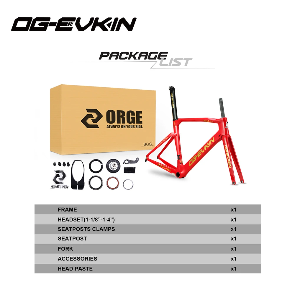 OG EVKIN CF017 T1000 карбоновая рама для шоссейного велосипеда UD Глянцевая BB386 Di2 и