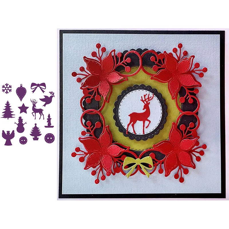 

Reindeer Christmas Tree Snowman Snowflake Star Angel Metal Cutting Dies for Scrapbooking and Card Making New 2019 die cuts