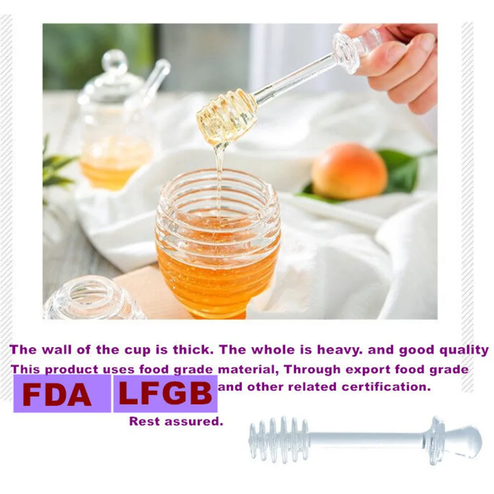 Seasoning Bottle Syrup Container Crystal Stirring Rod Braed Dispenser Jam Beehive Storage Pot Honey Jar Condiment Breakfast Home