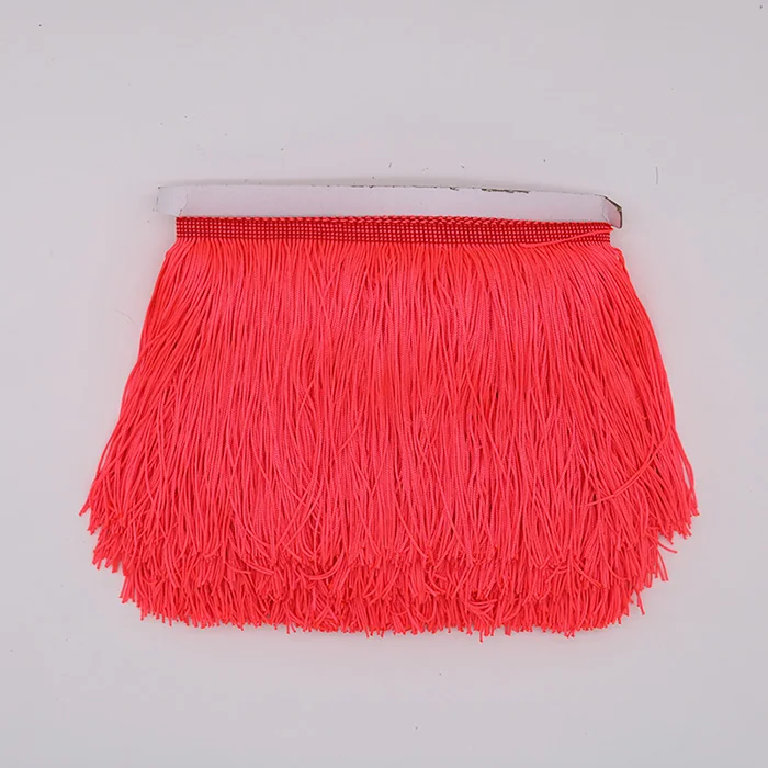 Peach red 10 ярдов 15 см длинные бахрома кружева кисточка полиэстер кружево отделка ленты латинские танцевальные платья шторы бахрома для шитья DIY аксессуары - Цвет: Peach red
