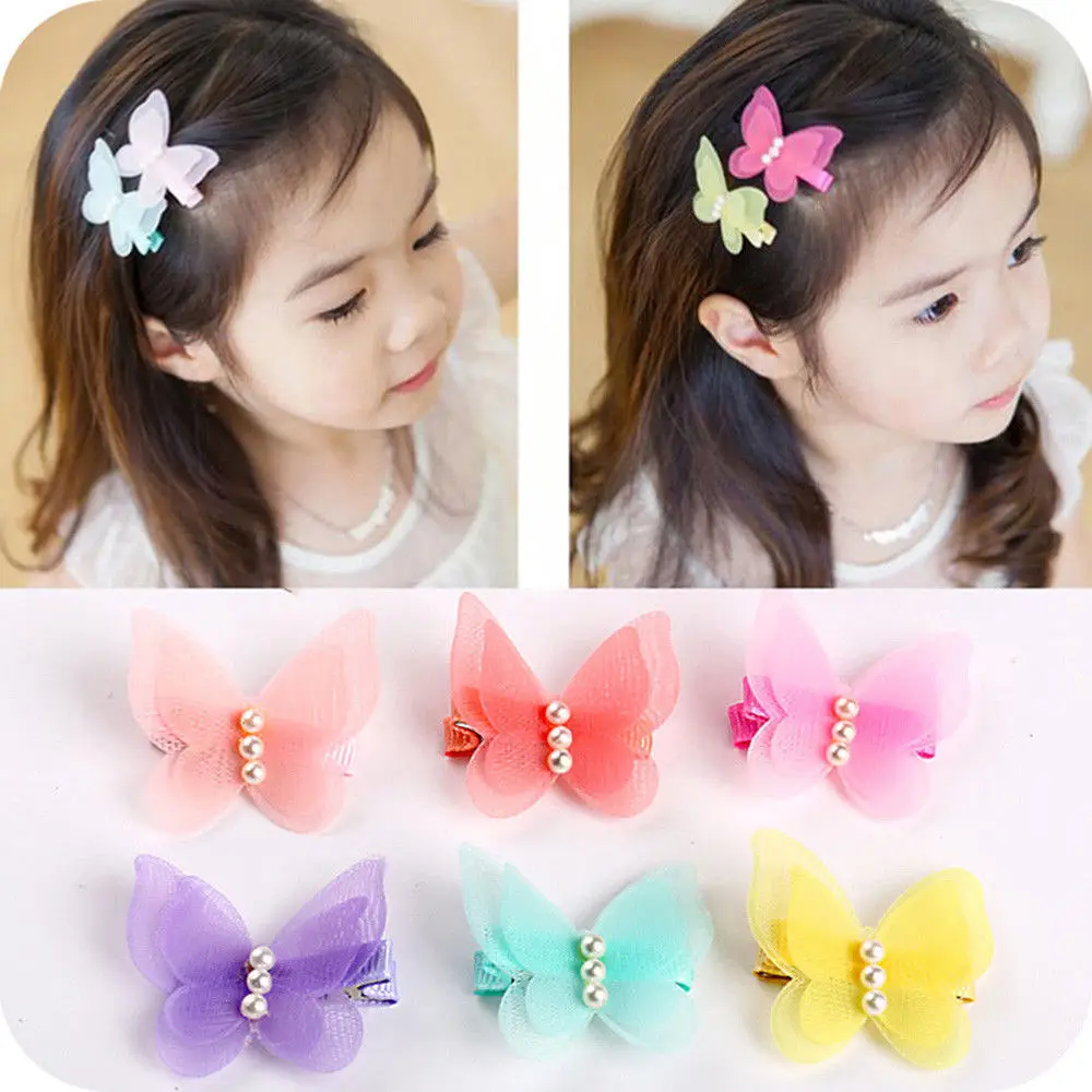Заколки для волос с бантом и бабочкой карамельных цветов 1 шт. заколки девочек