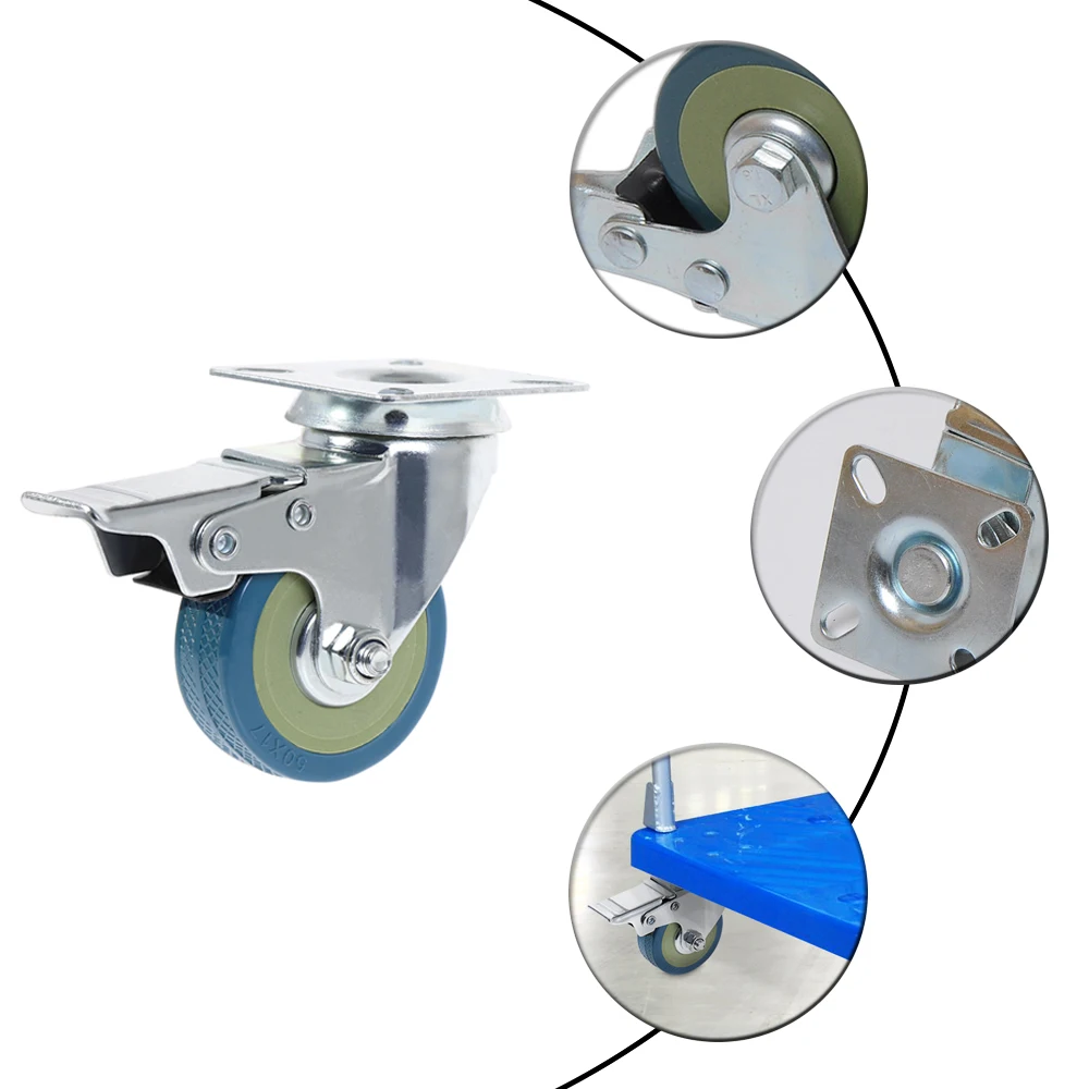 Ruedas para carro ruedas giratorias industriales Rueda giratoria Dirección  de 360° para caja de vuelo para equipo liviano para carrito de compras para