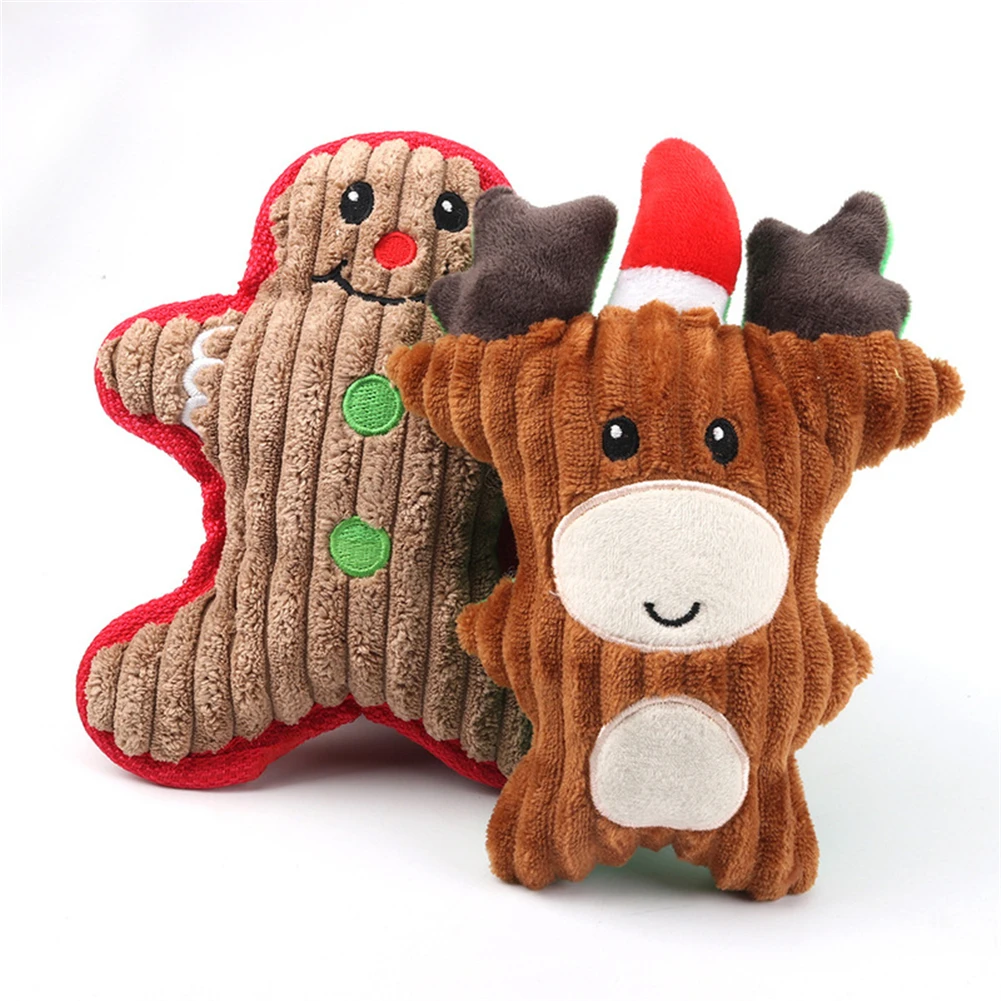 

Cute Plush Squeaky Toy Pet Puppy Chewing Toy Bite Resistant Santa Claus Dog Molar Teeth Cleaning Training Christmas Sounding Toy