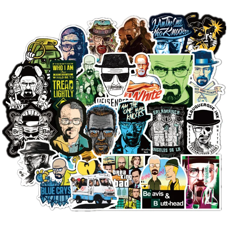 

50pcs/Pack Breaking Bad Waterproof PVC Children Stickers Skateboard Guitar Suitcase Freezer Graffiti Sticker Kids Classic Toy