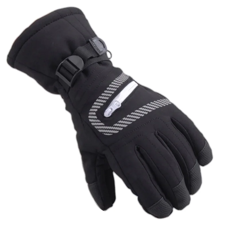 black Winter Warm Snowboarding Ski Gloves men women Kids Snow Mittens Waterproof Skiing Breathable Air S/M/L/XL - Цвет: black