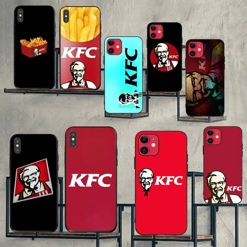 Чехол CUTEWANAN KFC черный мягкий чехол для телефона iPhone 11 pro XS MAX 8 7 6 6S Plus X 5S SE XR |