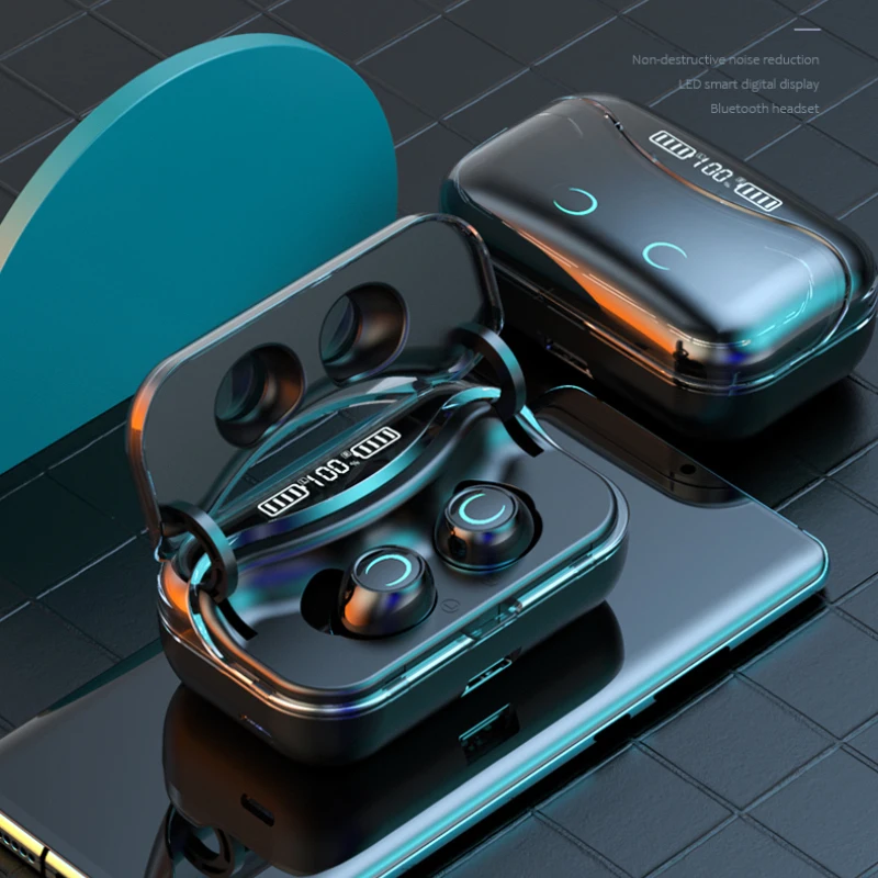 TWS Earphone G08 Wireless Headphone Bluetooth 5.1 Earphone HIFI IPX7 Waterproof With Led Display and Charging Box