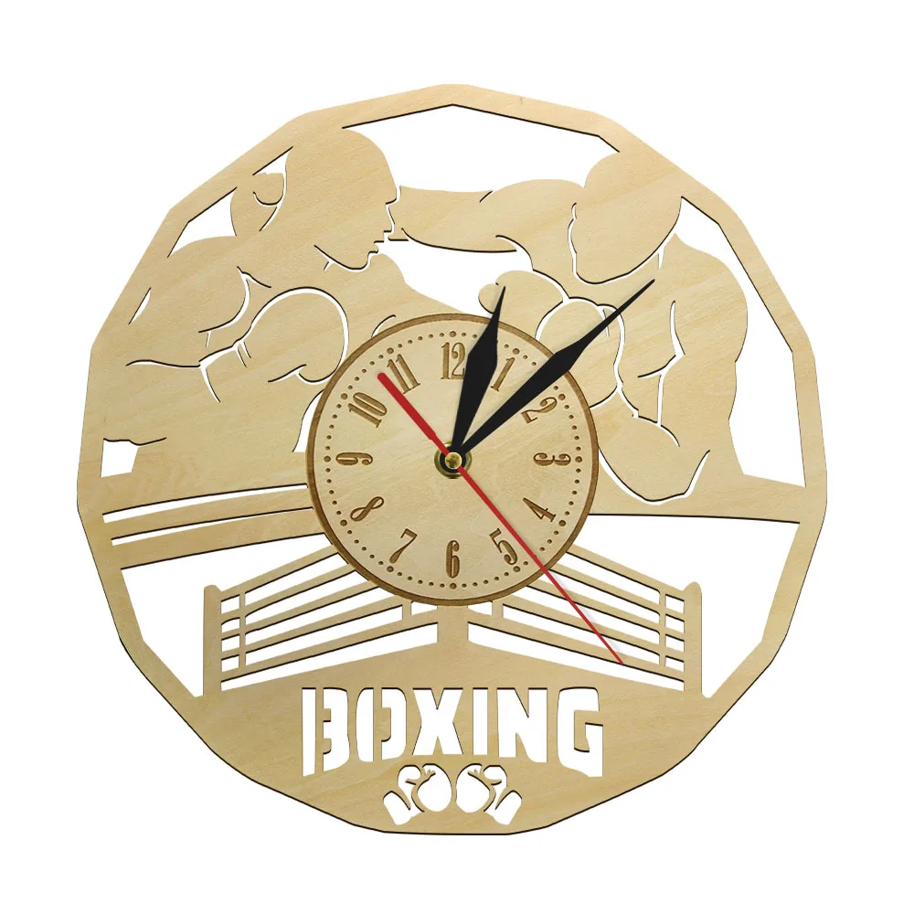 

Boxing Wooden Wall Clock Boxing Wall Art Clock Boxer Silhouette Decor Boxing Decor For Boys Room Wall Clock Modern