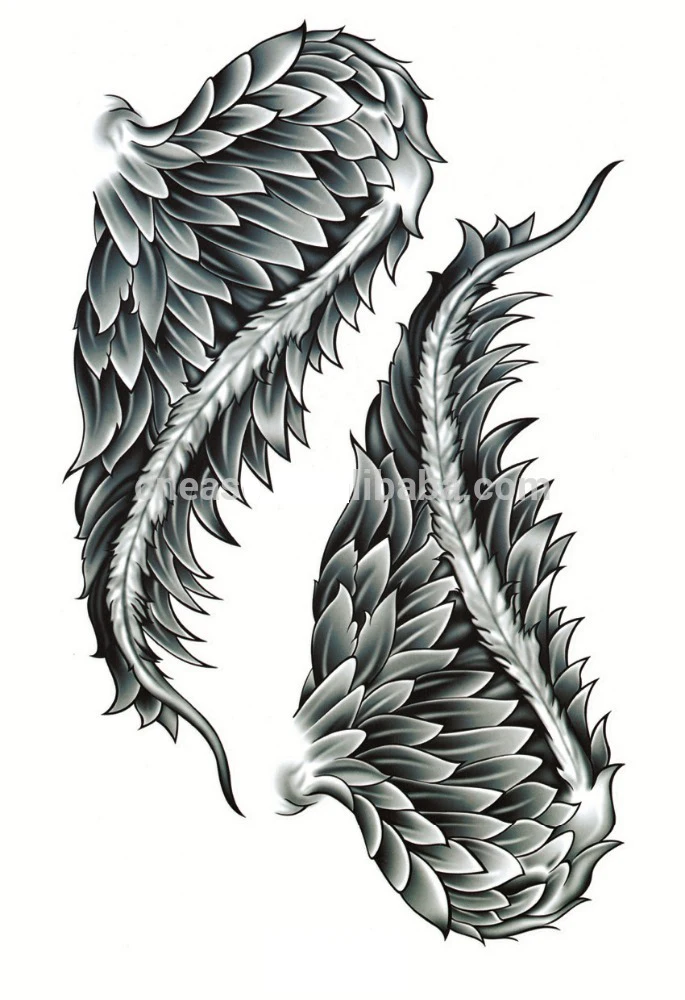 Водостойкая Временная тату наклейка Крылья Ангела наклейки флэш искусственные