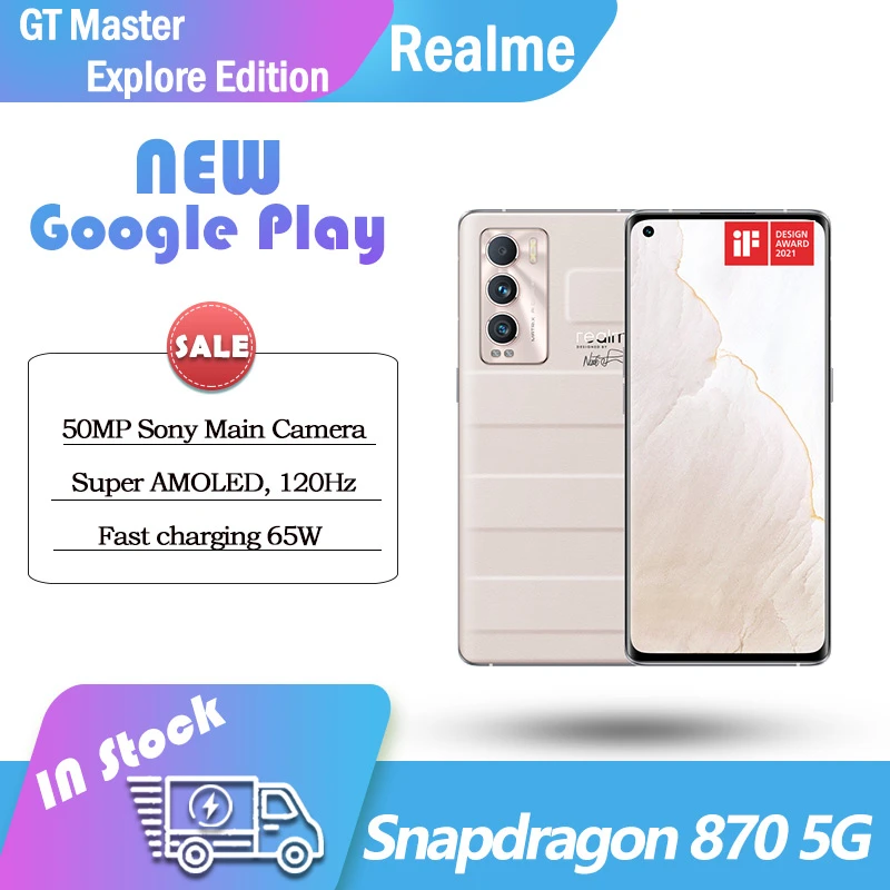 new model realme NewOriginal Realme GT Master Explorer Edition 5G SmartPhone Snapdragon870 65W Flash Charger 4500mAh NFC Google Play AMOLED 120HZ new mobile phone realme