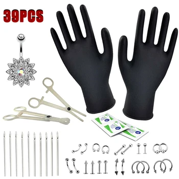

Piercing Needle Kit Body Piercing Tools Kit Needle Disposable Lip Eyebrow Tongue Body Jewelry Tools Stainless Steel Needle