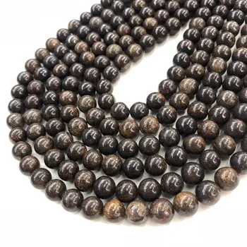 

Natural Gemstone Round Beads Healing Stone DIY Jewelry for Making Bracelet Necklace Accessories 8mm Bronzite Beads Factory Price