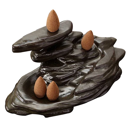 Classical Ceramic Incense Censer Holder+ 5 Backflow Tower Incense Cones Hot sale