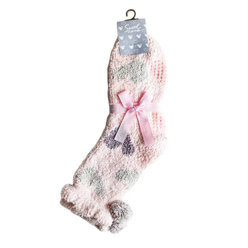 Sweet Lady Women Christmas Stockings Cute Girls Thick Warm Coral Fleece Socks