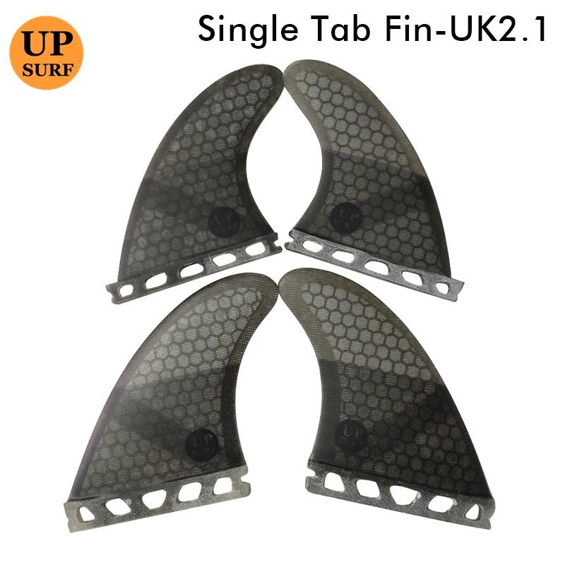Surfboard Fin Surf Single Tabs UK2.1 Fins Fiberglass Honeycomb Fins in Surfing 4 in Per Set upsurf