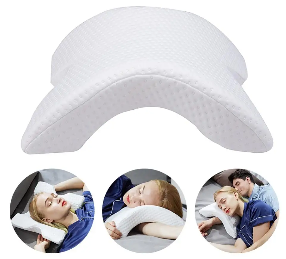 

Arch U-Shaped Curved Memory Foam Bedding Pillow Anti-pressure Hand Pillow Neck Protection Slow Rebound Multifunctional Pillow Home Silk Couple Pillow for Couple Side Sleepers