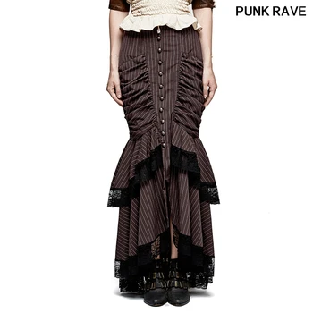 

Palace Victorian Women Lace slim Sexy Evening Party Shirts Steampunk Classical Gorgeous multilayer Pleated Skirt PUNK RAVE Q-306