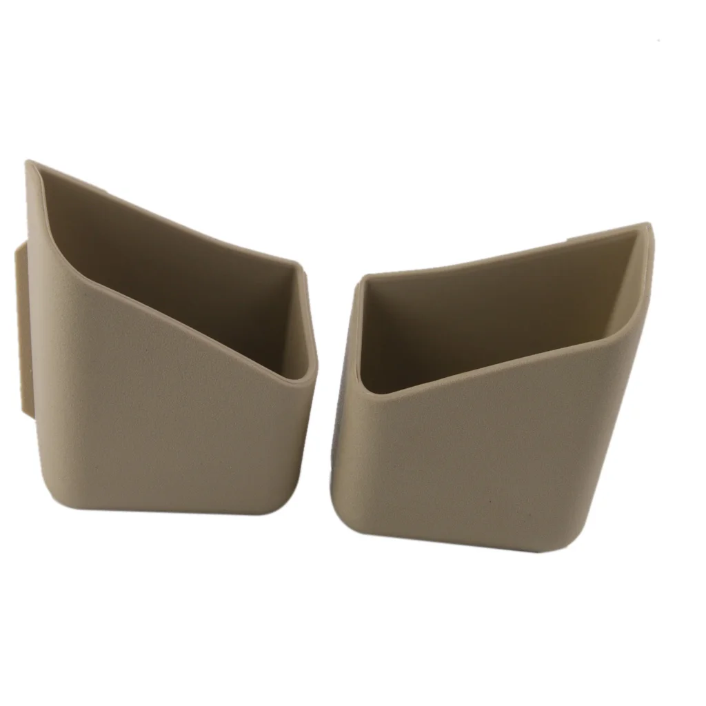 2x Car Dashboard Pillar Pocket Holder Storage For Smart Phone Key Card Beige