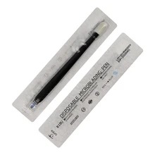 10 шт. руководство одноразового использования, для микроблейдинга ручка с иглы U форма 18 14 булавки иглы Лезвия для полу Перманентный макияж для бровей