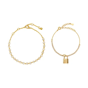 

European and American hip-hop style folded lock Pendant Bracelet women Bracelet