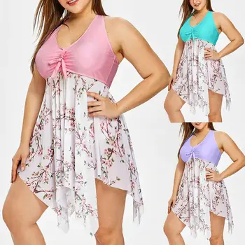 

Women's Plus Size Bikini Print Set Swimsuit Two Piece Bra Swimwear Beachwear