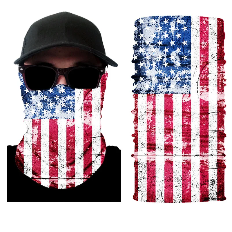 

Outdoor Cycling Headband Windproof Sunproof Head Neck Cover Gaiter USA Spain Russia National Flag for Men Women