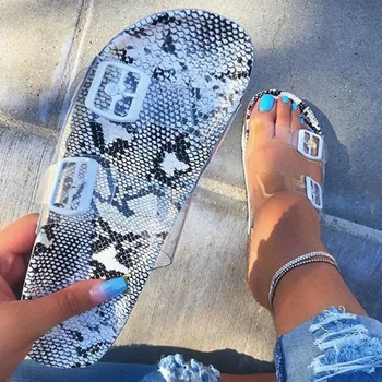 

2020 women flat shoes woman causal ladies Jelly Female Beach Slippers Women Sexy Flat Sandals Soles Women's Buckle Slippers