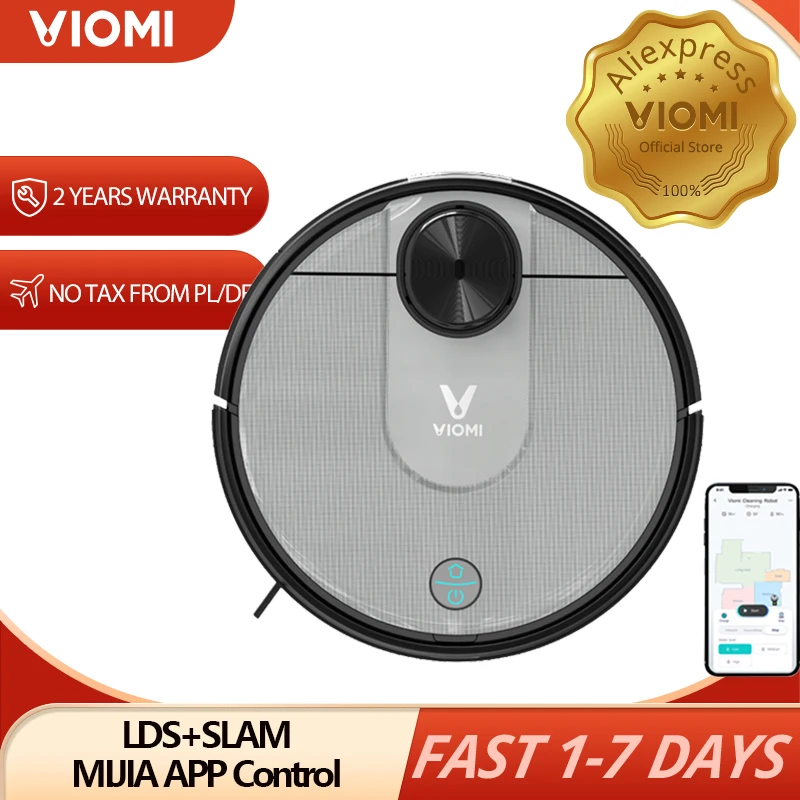 Робот пылесос VIOMI V2 PRO 2 в 1 LDS + SLAM для дома сухой и влажной уборки мытья тихий