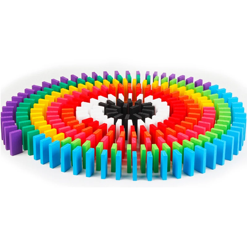 

120PCS Wooden Blocks Building Jenga Blocks Rainbow Domino blocks Children Educational Toys children toys 0215