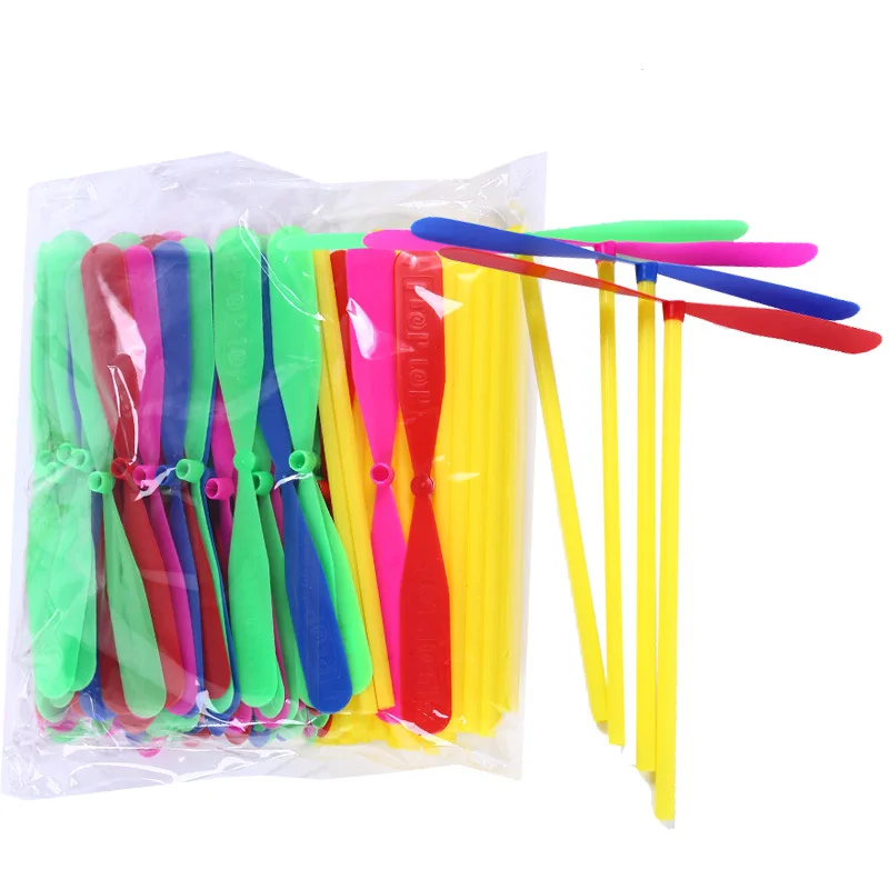 100Pcs 100 шт./лот Детская уличная игрушка бамбуковая Стрекоза категория игрушка Фея летающая тарелка распродажа Летающая стрела подарок - Цвет: 100Pcs