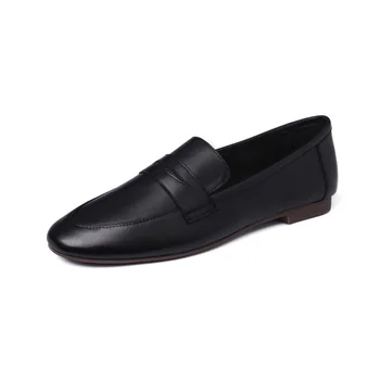 

Fashion new flat bottom women shoes genuine leather fabric comfortable inner spring autumn casual handmade shoes women