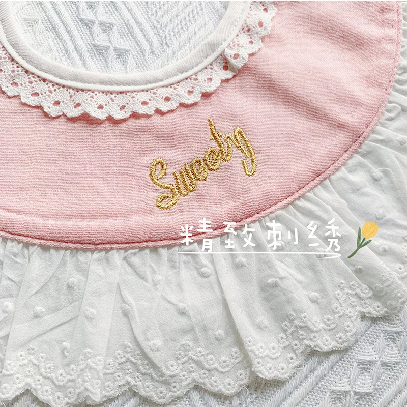 Bavaglino In Pizzo Stile Coreano Per Bambine - Colletto Falso In Cotone, Design Floreale - Foto 8