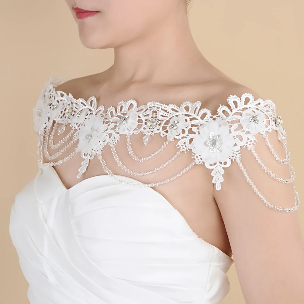 TRiXY G04 Wedding Shawl Crystal Bling Beaded Jacket Bolero Wrap Bridal Wedding Wrap Evening Prom Fashion Women Accessories