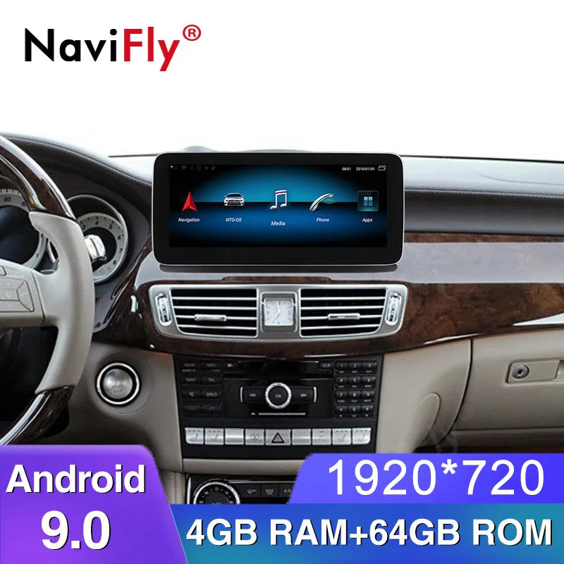 NaviFly 10,2" 8 ядерный 4 Гб+ 64 ГБ Android 9,0 автомобильный dvd-плеер для Benz CLS Class W218 2011-2013 с HD1920* 720 4G LTE