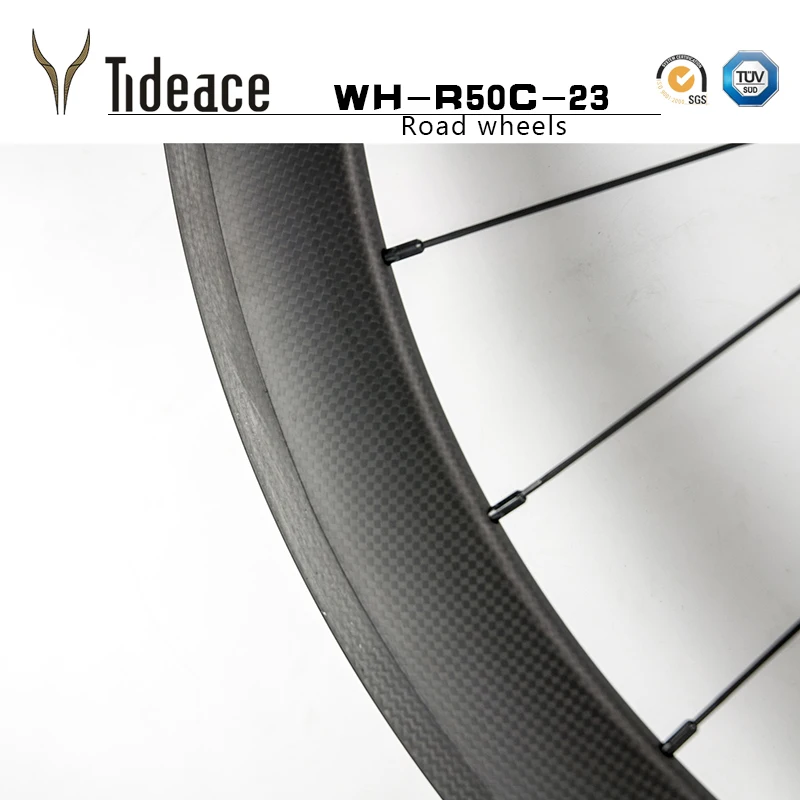 OEM Disc Brake Carbon Bicycle Wheelse 50mm Wheelset Full Carbon Clincher Wheelset 50mm 700C Road Bike Wheelset