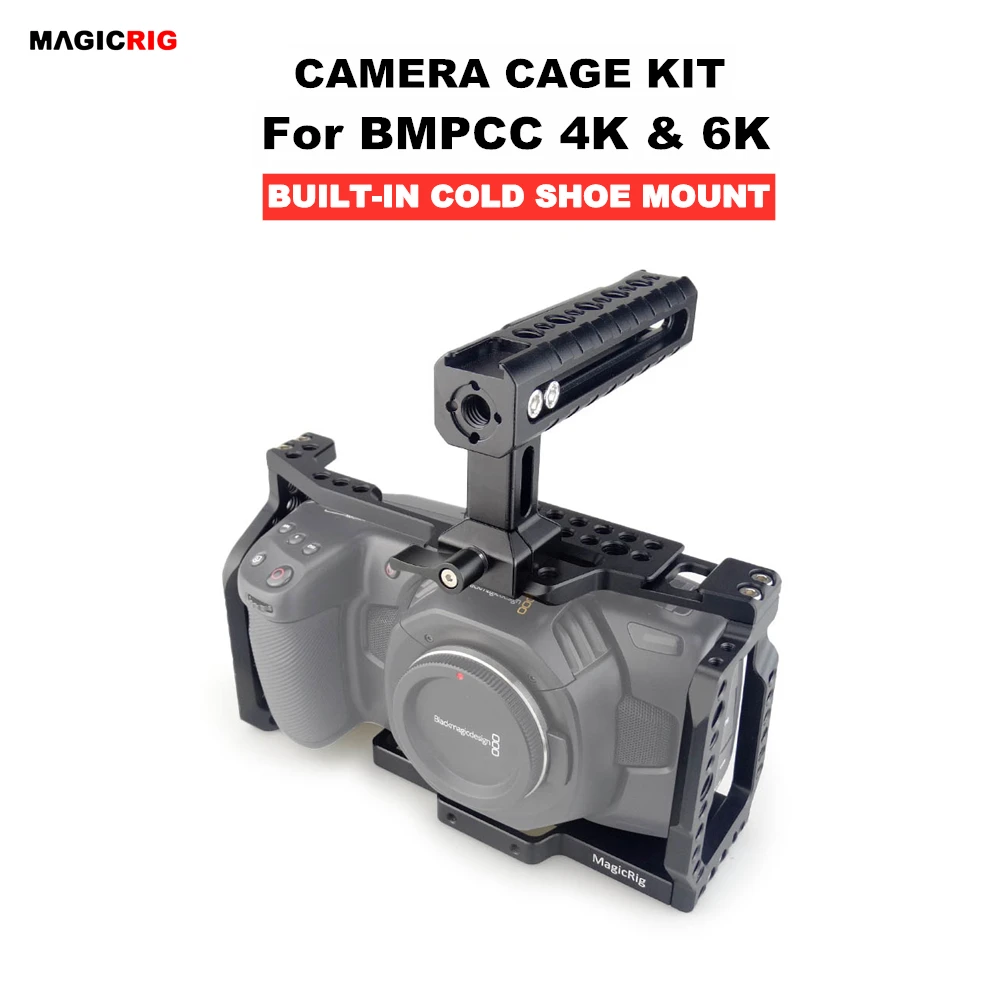 MAGICRIG BMPCC 4K клетка с ручкой NATO для Blackmagic Pocket Cinema Camera /BMPCC 6K крепления микрофонного