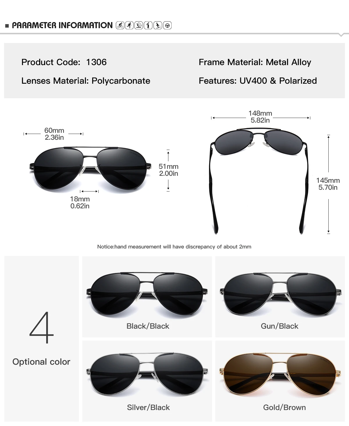 DEARMILIU, мужские солнцезащитные очки, фирменный дизайн, пилот, поляризационные, мужские солнцезащитные очки, очки gafas oculos de sol masculino для мужчин 1306