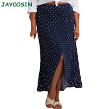 JAYCOSIN Женская одежда, винтажная длинная юбка в горошек с высокой талией и разрезом для девочек,, модная Сексуальная плиссированная юбка, Осень-зима 1031