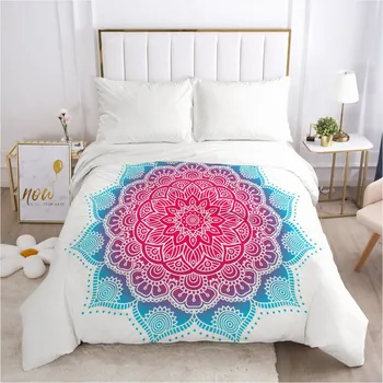 

3D Bohemian Simple Design Flower Pattern Duvet Covers Comforter Case Bedding Sets Quilt Covers 265*230cm King Size Home Textile