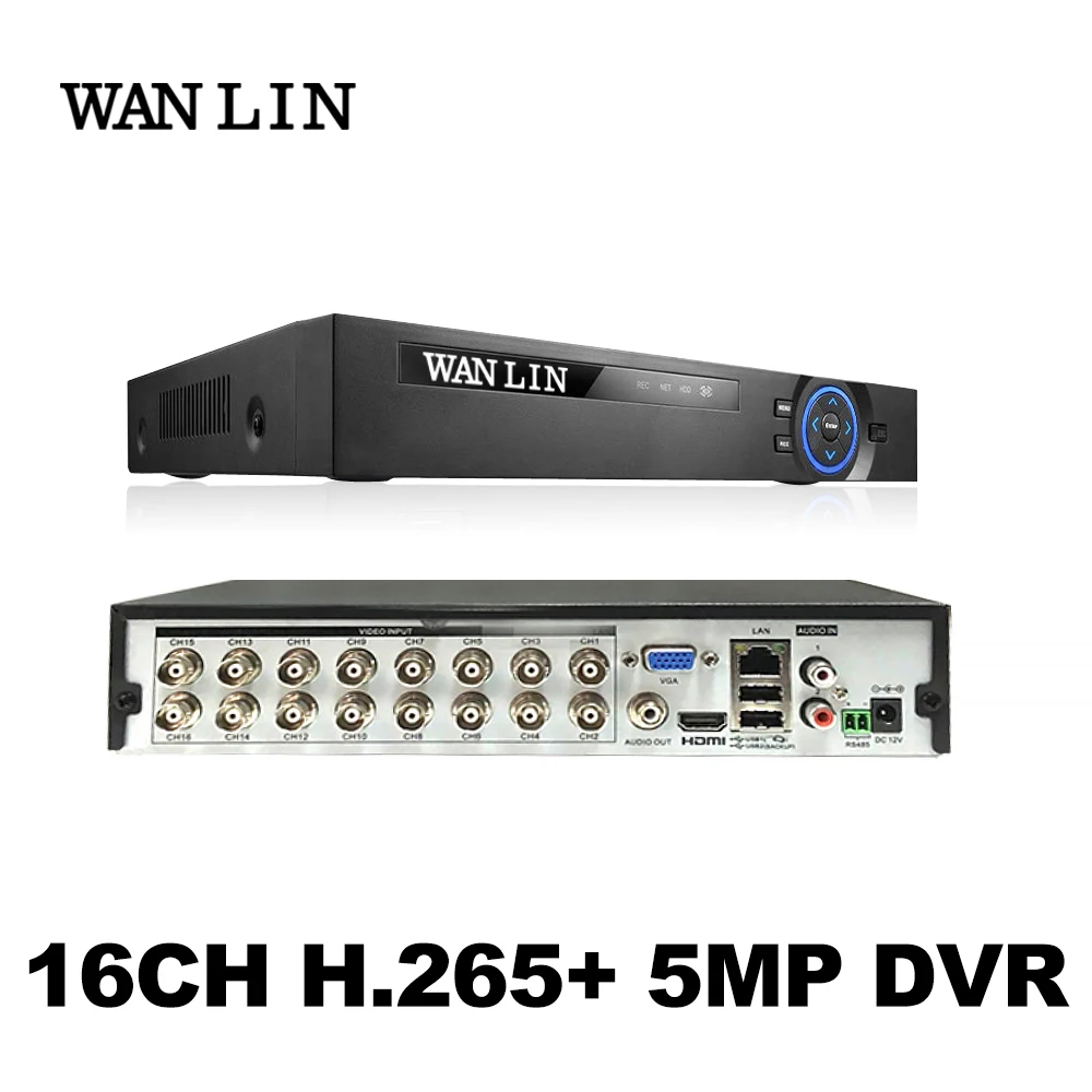 WANLIN 6in1 H.265+ 16/8/4ch AHD DVR for TVI CVI 5MP 4MP 1080P 720P Camera CCTV Recorder NVR IP CAMERA Xmeye Onvif | Безопасность и