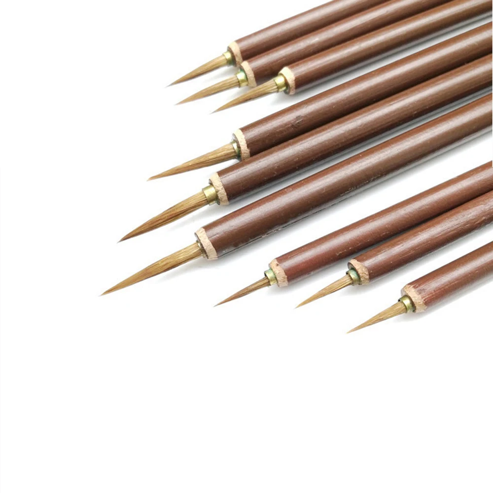 3pcs/set Metal Weasel Hair Brush Pen Hook Line Paint Brush Chinese Calligraphy Brush Art Oil Painting Brush 5