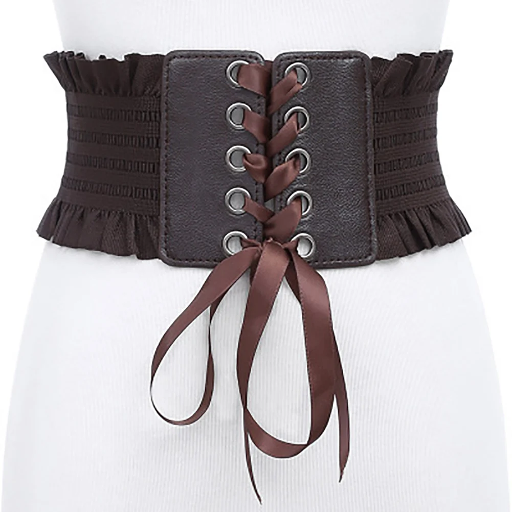 Women Belt Bowknot Girls Tie Strap Lace Up Adjustable Tassel High Waist Corset Fashion Elastic Bands Wide Girdle