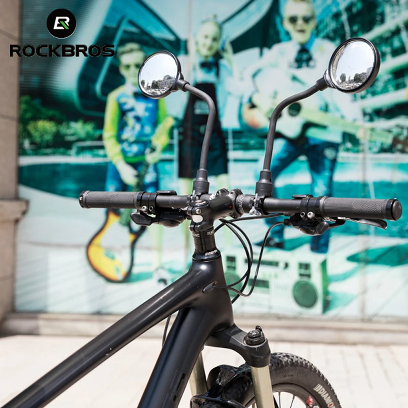 ROCKBROS Велосипедное Зеркало ABS Сверхлегкий акриловый супер HD Мото мопед Регулируемый складной MTB Cylcing зеркало заднего вида Аксессуары для велосипеда