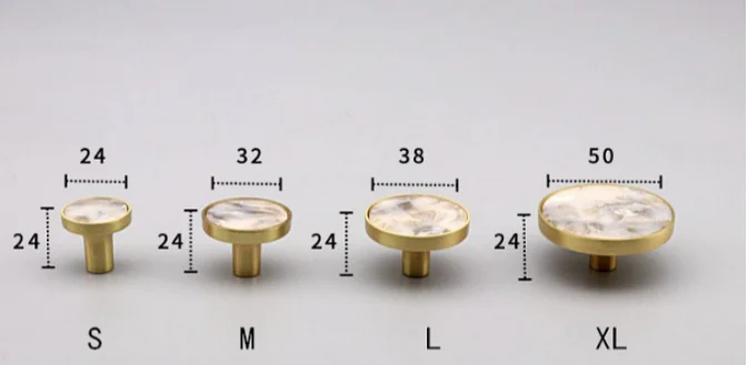 IYRound  Marble pattern brass cabinet pullsKitchen Drawer (1)